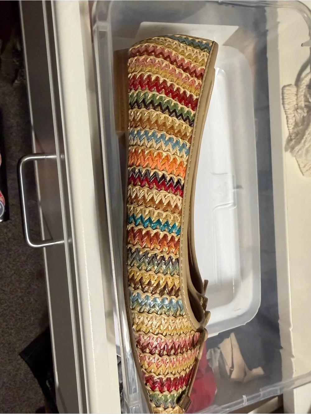 Me Too Natural Multi-Color Woven Ballet Flats - Neutral Trim. Size 8 1/2. New
